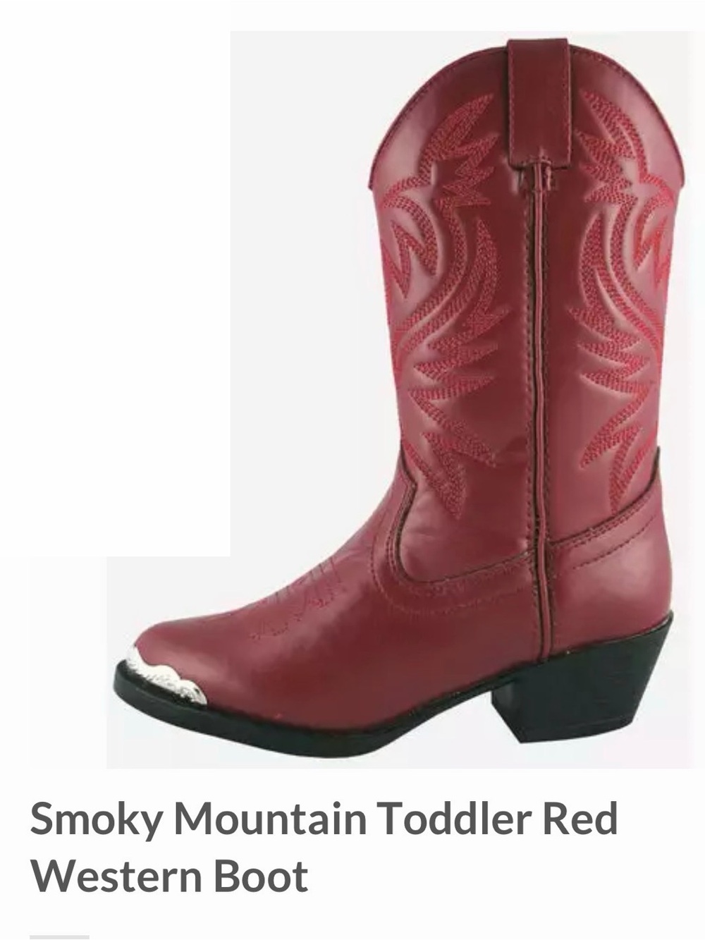 Toddler Smoky Mountain Red Western Boot - size 12 Classic Kids Cowboy Boots